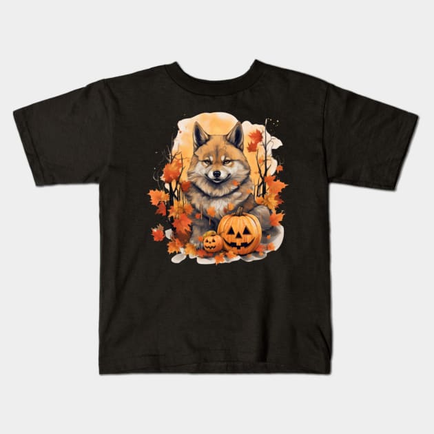 Akita dog Halloween Kids T-Shirt by NatashaCuteShop